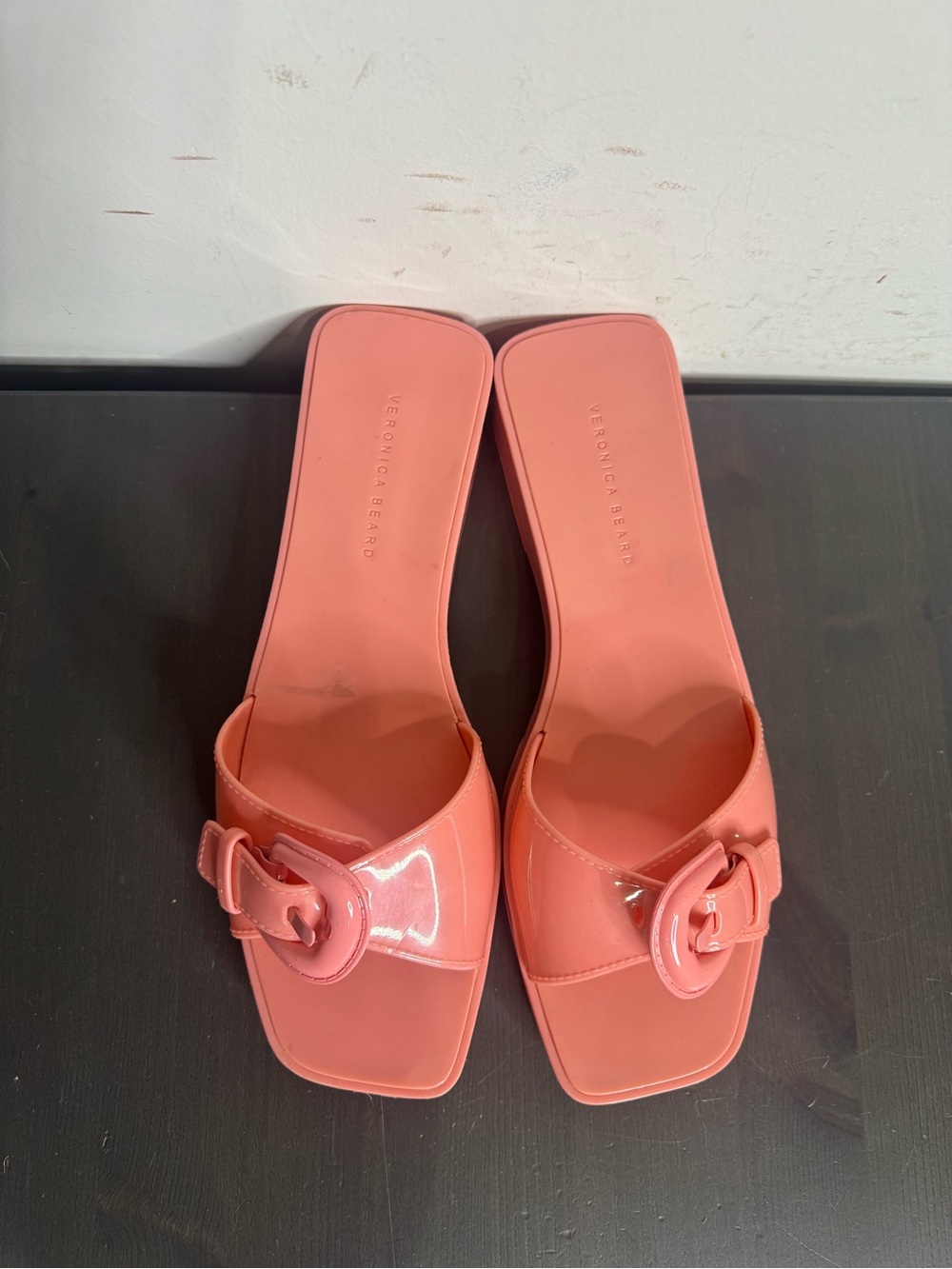 Veronica Beard Davina Dragonfruit Jelly Flip Flop Sandals